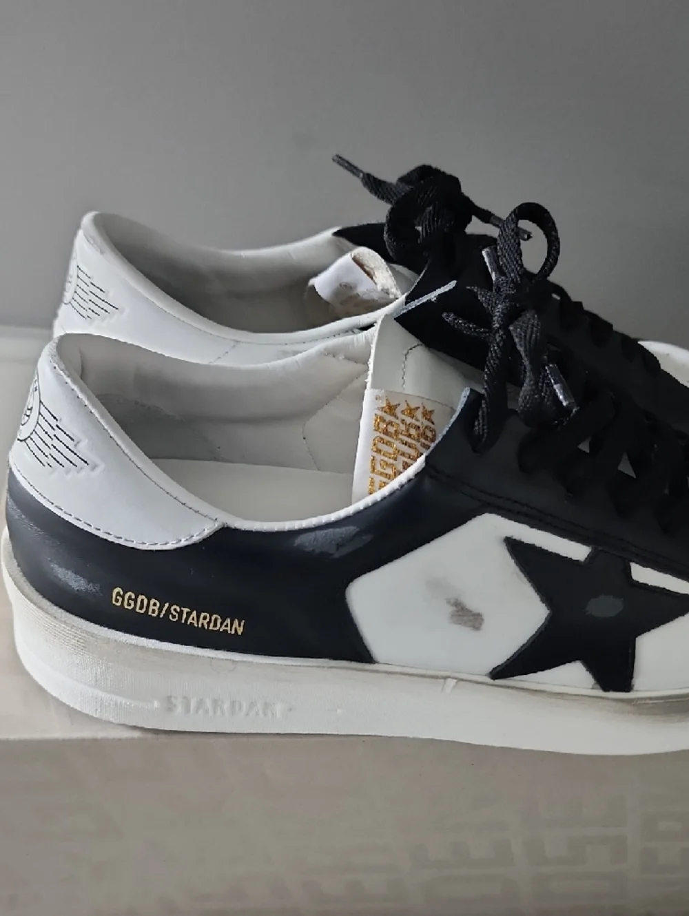 Golden Goose Black and White Star-Accent Sneakers - Picture 3 of 5